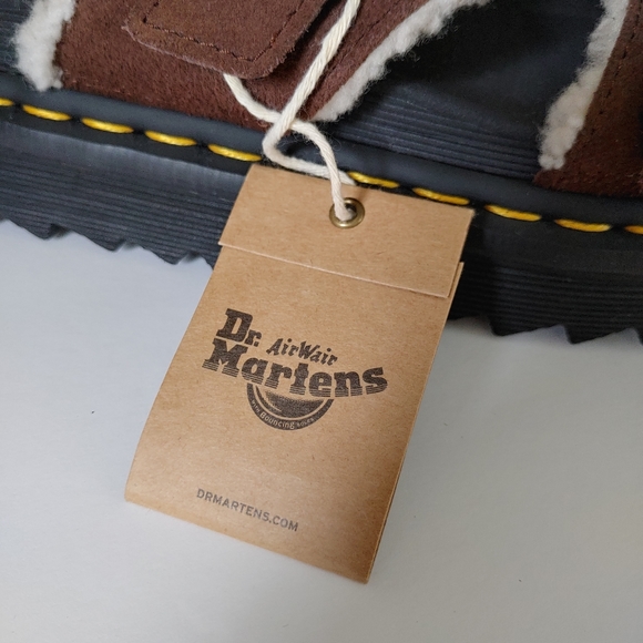 Dr. Martens Myles Suede Fur-lined Buckle Slide Sandals Dark Brown Size 13 NWT - Picture 13 of 16